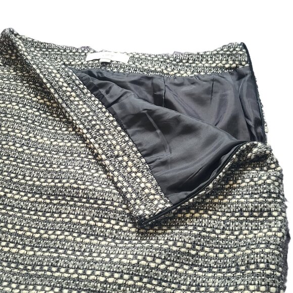 LOFT Black White and Gray Tweed Pattern Mini Skirt size 4 - Picture 4 of 11